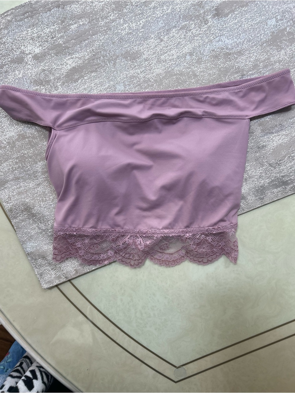 La Senza Women’s Off-Shoulder Lace Trim Bralette